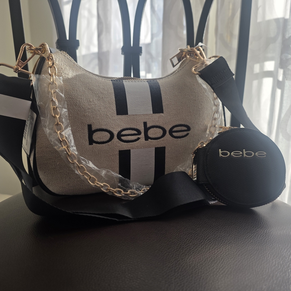 NWT Bebe Canvas Crossbody Bag